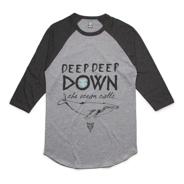 Whale Depths on 3/4 sleeve Raglan Style Tee Thumbnail